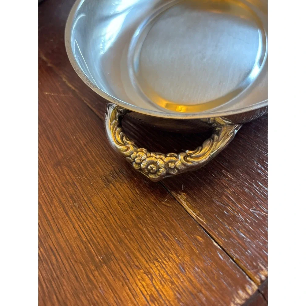 English Silver Silver Plated Oval Vegetable Server with Divided Glass Insert